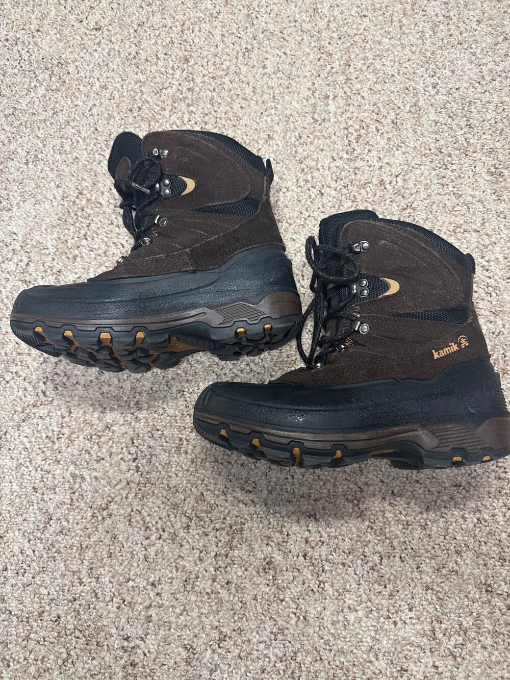 Kamik Nordicpass Winter Boots Mens 8 Brown Waterproof Insulated Snow Boots